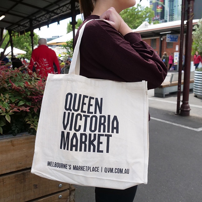 Queen Victoria Market Cotton Canvas Tote Bag