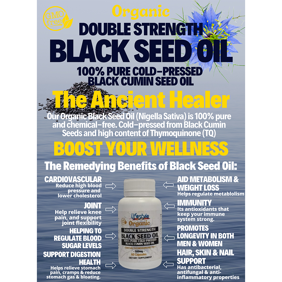 Black Seed Oil Double Strength - 60 Capsules - Image 2