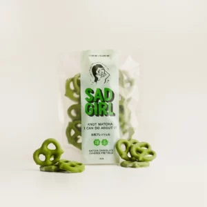 Sad Girl Matcha Chocolate Covered Pretzels