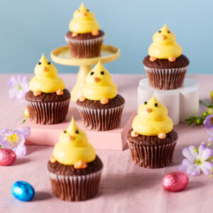 Easter Chick Chocolate Cupcakes