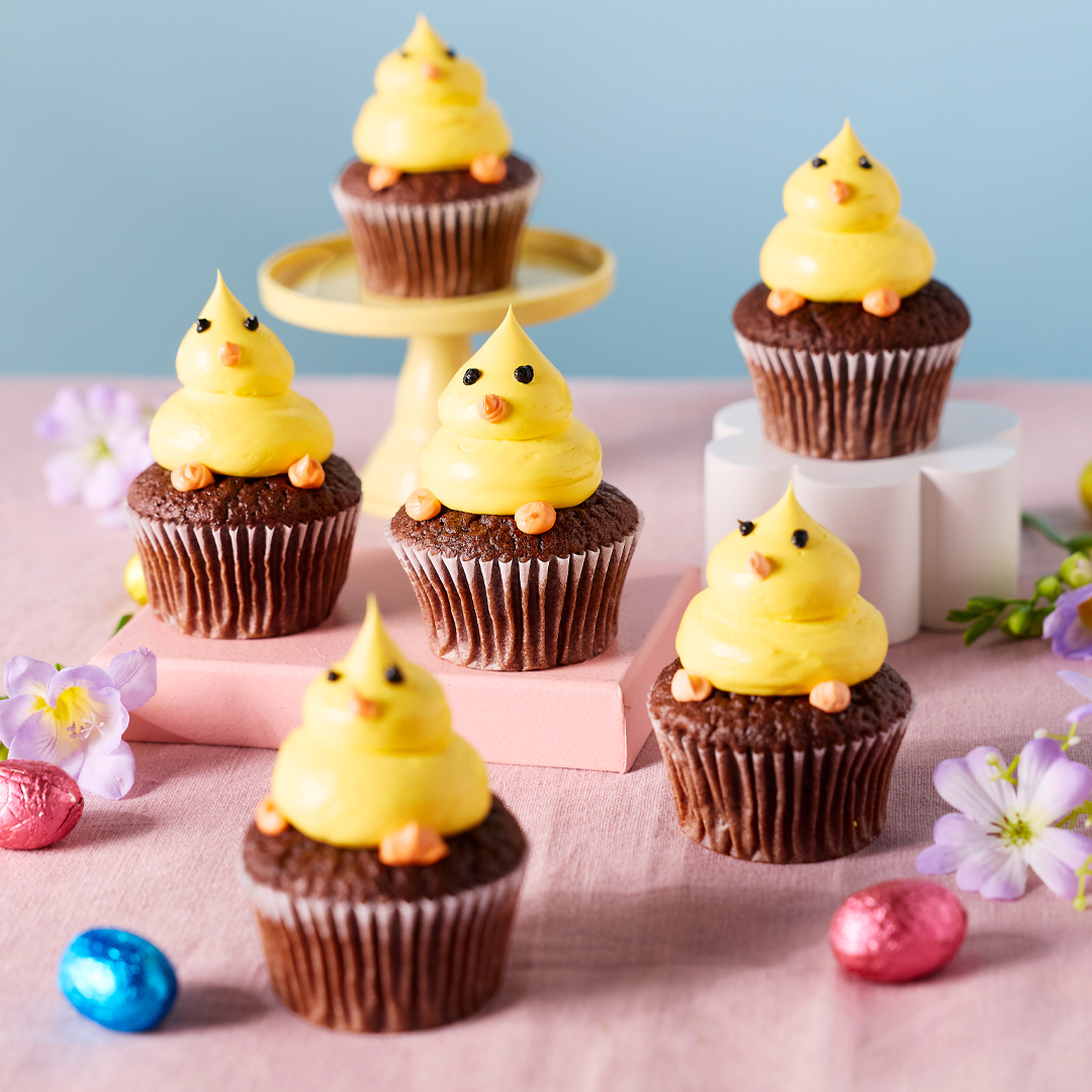 Easter Chick Chocolate Cupcakes
