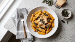 Pumpkin pasta with sage
